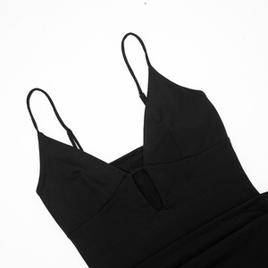 Robe élégante pour femme Viviblook Y25DS549, nouvelle robe décontractée de soirée à bretelles, dos nu, plissée, couleur unie - Product Image 5