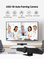 Haut-parleur intégré avec fonction de suivi audio et encadrement automatique, portée de 8 mètres, caméra 4K avec sortie USB 3.0