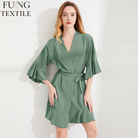 Robe de mariée en satin et mousseline de soie FUNG 6008 avec logo personnalisé, volants, pour demoiselles d'honneur et fête nuptiale