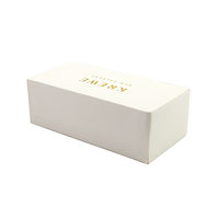 Boîtes en papier blanc avec logo doré de luxe personnalisé Emballage de tiroir avec écharpes Boîte cadeau coulissante avec poignée en ruban