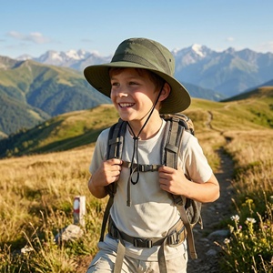 Sombrero de Pescador para Niños, Ala Ancha, Transpirable, para Verano, Playa, Safari, Protección Solar, Modelo B-3977 - Product Image 6