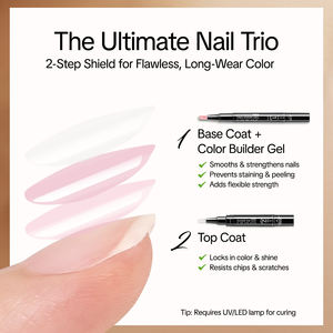 Esmalte de Uñas 2 en 1 Macaron, <span class=keywords><strong>Gel</strong></span> de Dos Pasos, Base de Color y Capa Superior, para Manicura, Personalización de Marca, Suministro de Fábrica OEM ODM - Product Image 4