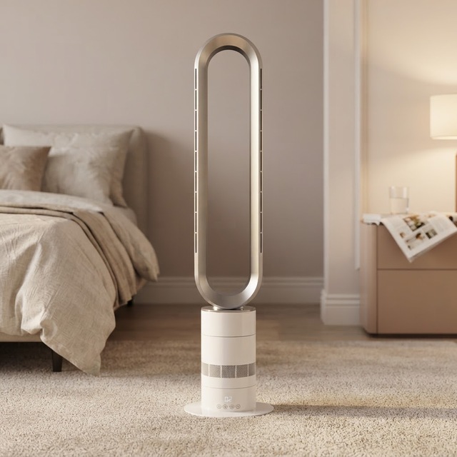 ElecBladeless Tower Fan Quiet Oscillating Remote Control Portable Air Cooler for Living Room Bedroom Hotel