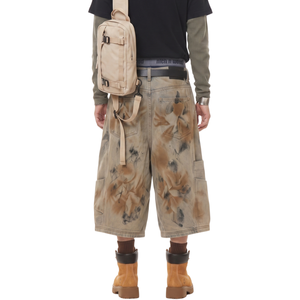 Shorts en jean amples et épais Y2K Streetwear à jambe large, style Workwear, imprimé vintage délavé à l'acide, pour hommes, personnalisables TKAN7739 - Product Image 3