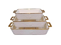Plat de cuisson amphore de style américain en porcelaine émaillée blanche de 10,5 pouces, personnalisé, écologique, jetable, pour la maison