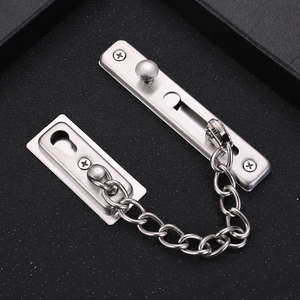 Chaîne de sécurité sans clé en acier inoxydable pour portes de chambre sans trous, loquet de porte épaissi pour une sécurité accrue - Product Image 3