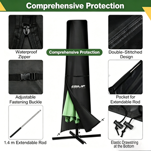 Funda para Sombrilla de Patio, Impermeable, con Cierre para Fácil Instalación, Compatible con Sombrillas de Mercado - Product Image 4