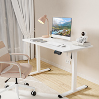 Bureau assis-debout ergonomique blanc 120x60cm (48x24) pour bureau à domicile, fabriqué au Vietnam