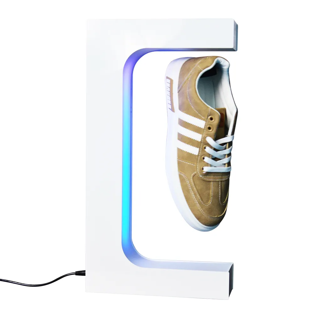 Настройка кроссовок цветного освещения вращающийся магнитный левитирующий дисплей для обуви Магнитный Плавающий обувной дисплей для стойки
