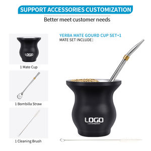 Personalizado de doble pared de acero inoxidable con aislamiento al vacío 300ml <span class=keywords><strong>Yerba</strong></span> Mate café taza de té Bombilla paja (Cuia de <span class=keywords><strong>Chimarrao</strong></span>) accesorio - Product Image 2