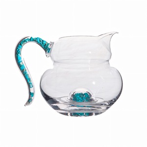 Huiyi Glass Turquoise Handle Teacup <b>Set</b> Crystal Glass Heat Resistant Home Office Tea Ware - Product Image 5