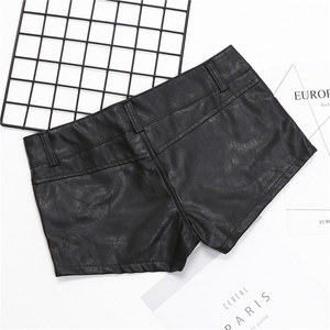 <strong>Black</strong> Slim Tight PU <strong>Leather</strong> <strong>Shorts</strong> Low Waist Sexy Hot Pants Nightclub Pole Classic Dancing Pants for Women - Product Image 6