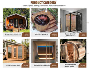 Ventes directes en usine de salles de sauna extérieures traditionnelles de haute qualité avec radiateurs à bois Salles de sauna en tonneau de cèdre rouge canadien - Product Image 5