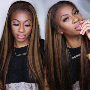 Ombre Lace Front <strong>Wig</strong> <strong>Human</strong> <strong>Hair</strong> 1B 30 Highlight Colored <strong>Wig</strong> 13x4 HD Lace Frontal <strong>Wig</strong> Pre Plucked Straight <strong>Hair</strong> for Black Women - Product Image 2