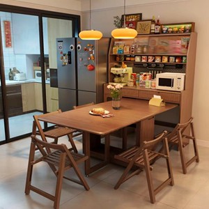 Warm Oak Retro Dining <b>Sideboard</b> - Integrated Coffee Bar & Multi-Zone Storage, Compact <b>Kitchen</b>-Dining Hub for Family Homes - Product Image 2