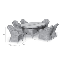 Beau luxe meubles de maison étanche dîner cour rotin osier jardin extérieur Table à manger rotin ensemble de salle à manger