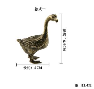 Harga pabrik kuningan murni pada meja teh angsa teh hewan peliharaan Aksesori dekorasi rumah kantor kerajinan Dekorasi kecil - Product Image 5