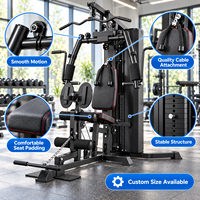 Station de musculation compacte multifonction en acier pour la maison, avec pile de poids de 68 kg, équipement d'entraînement de force pour exercices du corps entier