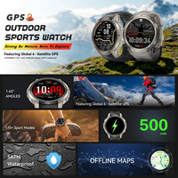 Reloj Inteligente Resistente DM59 con GPS, Pantalla AMOLED de 1.43'', Resistente al Agua IP67, Mapa Fuera de Línea, Altímetro, Brújula, para Contestar Llamadas, Calendario, Android