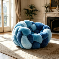 Fauteuil sphérique en velours color-block, compressé, style luxe léger, une place, personnalisable