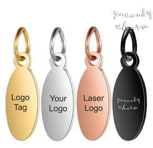 Custom Logo Tags Pendant Manufacture's DIY Name <strong>Coin</strong> Disc Charm with Link Chain Stainless Steel Laser Engraved Jewelry - Product Image 5