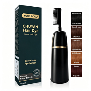 ขวดย้อมผมพร้อมหวี CHUYAN Magic Comb สีดำธรรมชาติ ย้อมได้ทันที ใช้งานง่ายที่บ้าน ได้รับการรับรองมาตรฐาน CE รับผลิตแบรนด์ส่วนตัว - Product Image 1