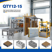 Machine de moulage de blocs de béton hydraulique intelligente QTY12-15, grande capacité de production pour la fabrication de briques creuses et de pavés