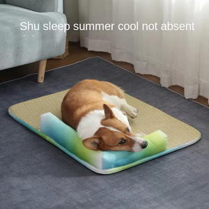 Fabrika fiyat çevre dostu Rattan kare soğutma Pet <span class=keywords><strong>Mat</strong></span> katı desen yıkanabilir dayanıklı köpekler için iyi dinlenme - Product Image 5