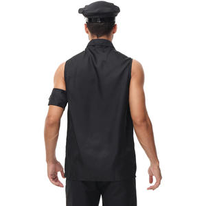Vente en gros Costumes d'Halloween pour adultes Costumes de police pour enfants <span class=keywords><strong>Uniforme</strong></span> d'<span class=keywords><strong>officier</strong></span> pour hommes Vêtements de fête Uniformes de garde de sécurité - Product Image 6