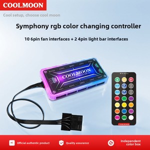 <span class=keywords><strong>Coolmoon</strong></span> ตัวควบคุมพัดลมเคส6P ขนาดเล็กพร้อมฮับพัดลมเปลี่ยนสี <span class=keywords><strong>RGB</strong></span> สำหรับคอมพิวเตอร์เดสก์ท็อป (วัสดุ ABS) - Product Image 5