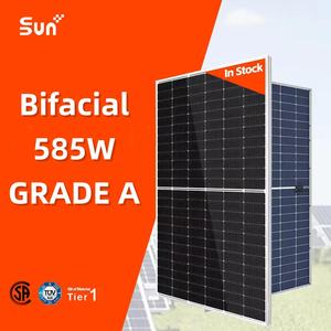 Panneau solaire bifacial SUNPLUS 585W, type N, TOPCon, double vitrage, efficacité de 23,4%, certifié CSA, stock américain - Product Image 1