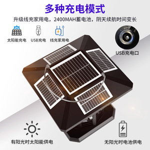 Lámpara solar antimosquitos, 2400mAh, recargable por USB, resistente al agua para exteriores, para control de insectos en jardín y patio - Product Image 1