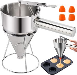 Stocked Stainless Steel Detachable Handle Pancake Batter Dispenser Stand Safe <b>Kit</b> Includes 2 Pieces for Baking <b>Cake</b> Decorating - Product Image 1