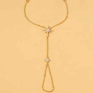 Pulsera de mano con diseño de estrella y circonitas cúbicas para mujer, ideal para bodas, venta al por mayor - Product Image 4