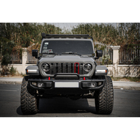 Grille de calandre avant pour Jeep Wrangler Rubicon Sahara Sport JL/JT 2018-2024 avec trou pour caméra, plastique noir