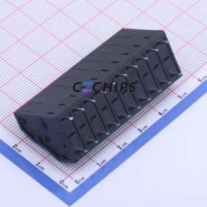 KFM736H-5.0-2*10P Spring Terminal Block Through hole Component (THT),P=5mm Connector 2x10P 5mm Black 20P - Product Image 1