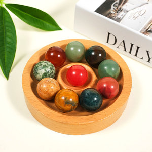 Perle Sferiche da 20mm All'ingrosso in <span class=keywords><strong>Agata</strong></span> Naturale Lucidata, Quarzo Rosa, Occhio di Tigre e Ametista, Mini Sfere di Cristallo Curative per Amore Fai-da-Te - Product Image 1