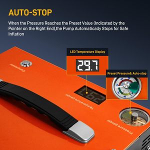 GOYOJO 4500 PSI Portable Air Compressor 12V DC 110V AC Dual Power 300W Fast Fill with Auto Shutoff for PCP Airgun Scuba Tank - Product Image 6