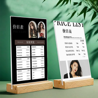 Personnalisé Table Top Petite Publicité Marque Affiche Stand Acrylique Table Carte Affichage Carte Activité Debout Carte