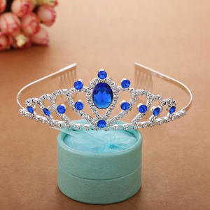 Tiara de Elsa Congelada com Diamantes Rosa e Azul para Meninas, Joia de Cabelo Infantil - Product Image 5