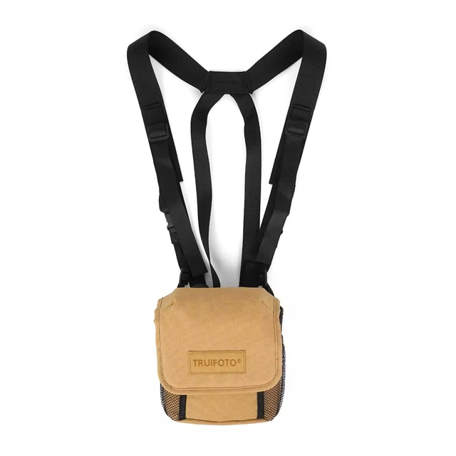 Binocular Telescope Storage Hiking Wind Collecting Mesh Side Pocket Fashionable Men's Women's Single Shoulder Chest Bag B0129