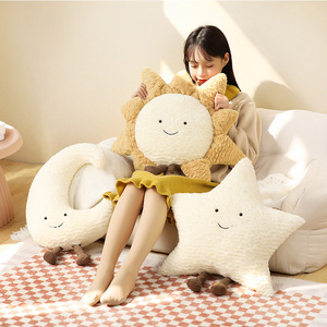 Jouets en peluche mignons en forme d'étoile, de lune et de soleil, coussin décoratif pour canapé, oreiller de décoration pour la maison - Product Image 2
