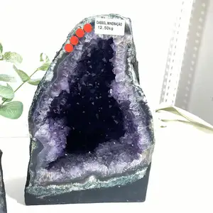 उच्च गुणवत्ता प्राकृतिक कण हीलिंग बड़े नीलम Geode ब्राजील नीलम Geode