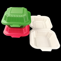 Contenedor Biodegradable Negro para Comida para Llevar, Apto para Microondas, Compostable, de PLA, Tipo Concha, para Sushi, Fideos y Empaque