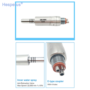 Kit de Piezas de Mano Dentales de Baja Velocidad: Turbina de Aire, Pieza de Mano Recta, Pieza de Mano Contra Ángulo, Motor de Aire con Spray de Agua Interno X205/X65/X25 - Product Image 6