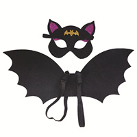 Kit de cosplay amusant en non-tissé, durable, pour festival, costume pour enfants, cadeau de fête, fête universelle, ensemble ailes de chauve-souris et masque