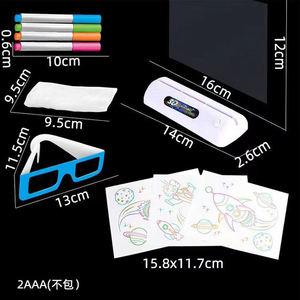 Allumez 8 couleurs coloré Doodle bricolage <span class=keywords><strong>lumineux</strong></span> magique bloc-notes 3D Led planche à dessin jouet pour les enfants - Product Image 3
