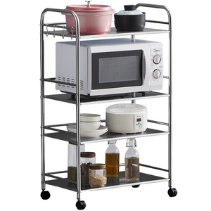 Étagère de rangement pour cuisine moderne minimaliste à 5 niveaux en acier inoxydable, <span class=keywords><strong>design</strong></span> portable et mobile, pour <span class=keywords><strong>micro</strong></span>-<span class=keywords><strong>ondes</strong></span> - Product Image 5