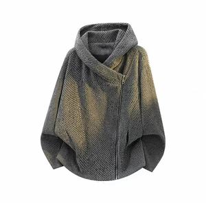 Sudadera con capucha y estampado de cebra para hombre, con cremallera asimétrica, estilo oversize, de forro polar, ropa de calle, talla personalizada para la comodidad del hombre. - Product Image 1
