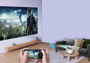 Proiettore multimediale Wireless 1080p grande schermo apparecchiature di presentazione TV in testa - Product Image 2